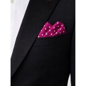 NWT Nordstrom Rack Berry Polka Dot Pocket Square 10 Groomsmen Wedding Tuxedo Acc